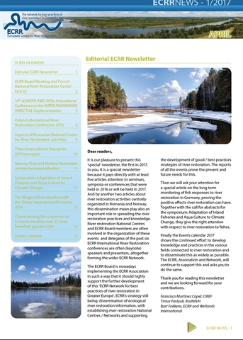 Newsletter ECRR, April 2017 with interesting conference and seminar reports, special technical articles.  