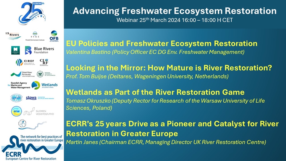 Key messages from the ECRR Webinar Advancing Freshwater Ecosystem Restoration