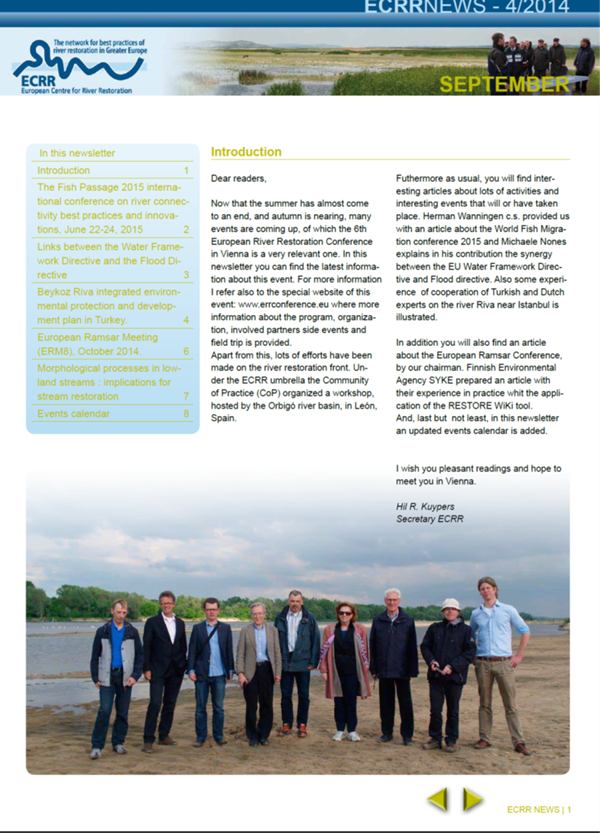 ECRR Newsletter, September 2014