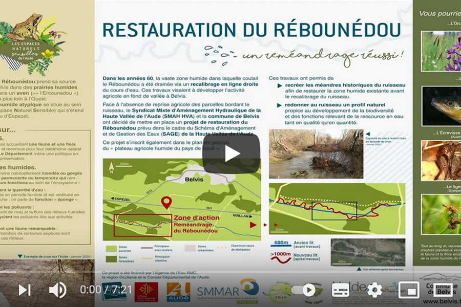 Travaux de restauration du Rébounédou un reméandrage réussi.