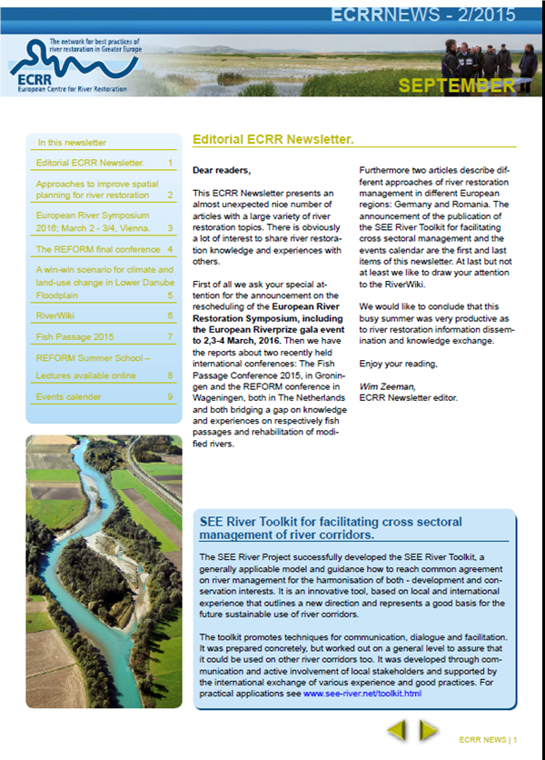 ECRR Newsletter, September 2015