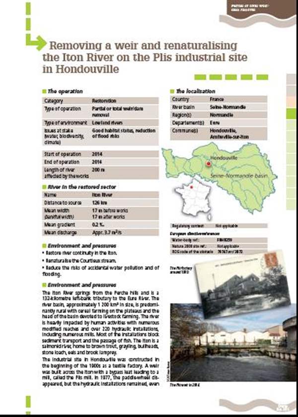 Six hydromorphological river restoration case studies in France